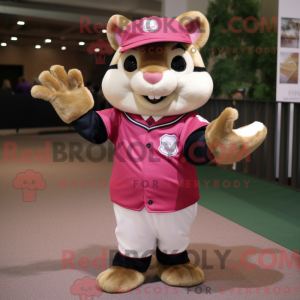 Pink Chipmunk maskot...