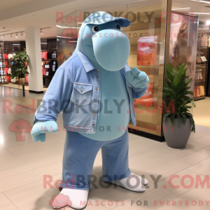 Sky Blue Walrus mascot...