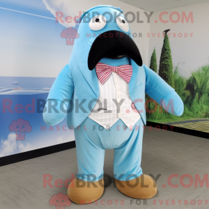 Sky Blue Walrus mascot...