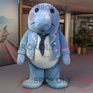 Sky Blue Walrus mascot...