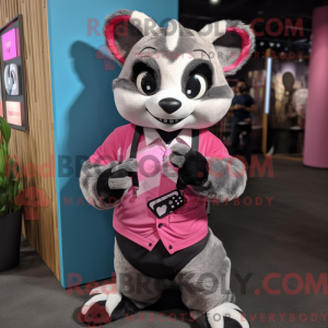 Pink Civet maskot kostume...