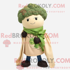 Beige Broccoli maskot...