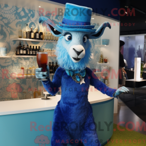 Blue Goat mascot costume...
