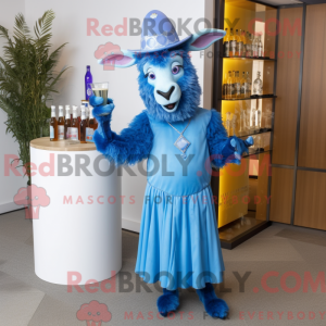 Blue Goat mascot costume...