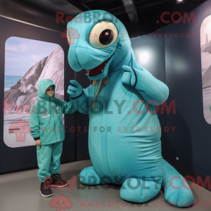 Cyan Titanoboa Maskottchen...