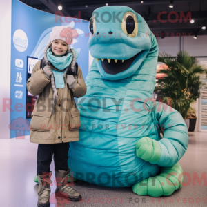 Cyan Titanoboa Maskottchen...