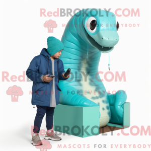 Cyan Titanoboa Maskottchen...