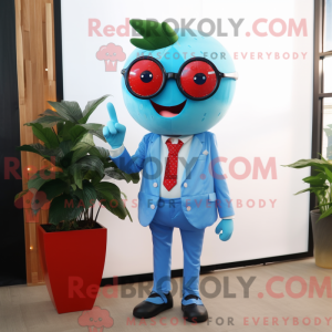 Sky Blue Strawberry mascot...