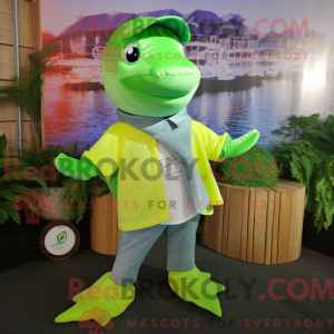 Lime Green Dolphin mascot...