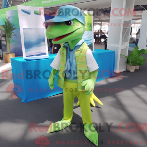 Lime Green Dolphin mascot...