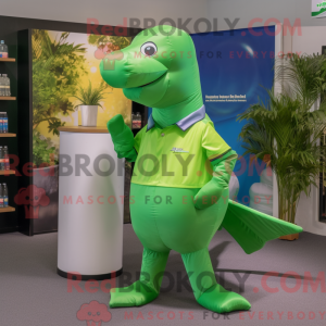 Lime Green Dolphin maskot...