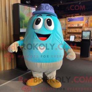 Cyan Potato mascot costume...