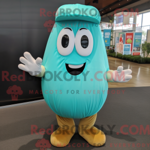 Cyan Potato mascot costume...