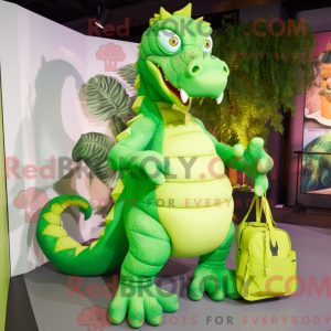 Limegrøn Hydra maskot...