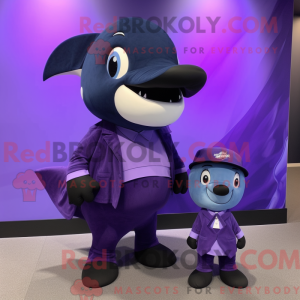 Lilla Killer Whale maskot...