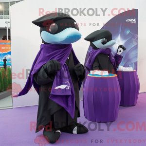 Lilla Killer Whale maskot...