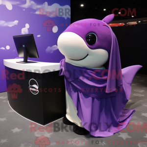 Lilla Killer Whale maskot...
