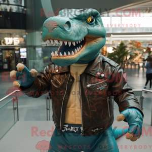 Teal T Rex Maskottchen...