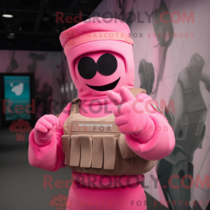 Pink Army Soldier mascot...