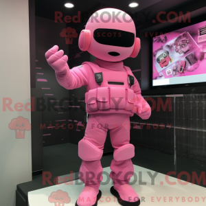 Pink Army Soldier maskot...