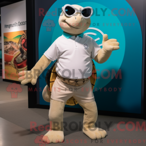 Cream Turtle mascot costume...