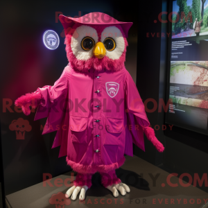 Magenta Owl mascot costume...