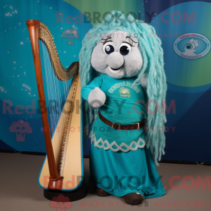 Turkis keltisk harpe maskot...