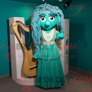 Turkis keltisk harpe maskot...
