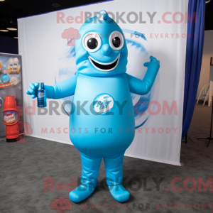 Sky Blue Soda Can mascot...