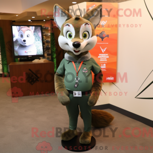 Olive Fox mascot costume...