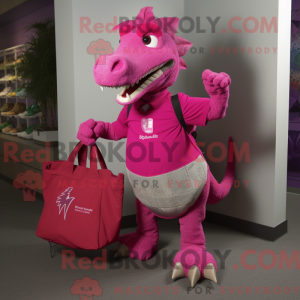 Magenta Spinosaurus mascot...