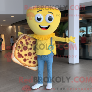 Yellow Pizza mascot costume...