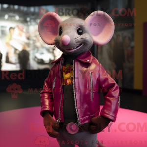 Magenta mus maskot kostyme...