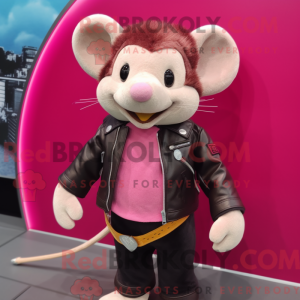 Magenta Maus Maskottchen...