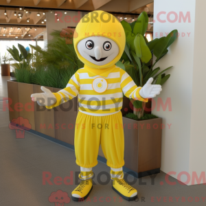 Lemon Yellow Mime mascot...