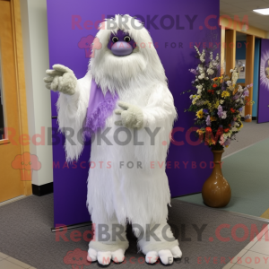 Lavender Sasquatch mascot...