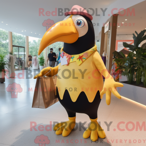 Gold Toucan mascot costume...