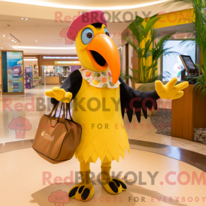 Gold Toucan mascot costume...