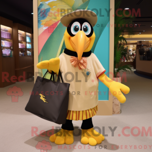Gold Toucan mascot costume...