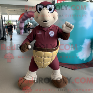 Maroon Sea Turtle mascot...