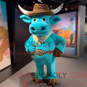 Turkis Bull maskot kostume...