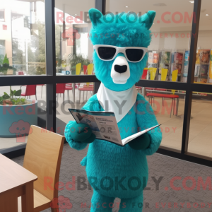 Turquoise Alpaca mascot...