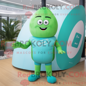 Cyan melon maskot kostyme...