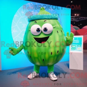 Cyan melon maskot kostume...
