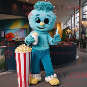 Teal Pop Corn mascot...