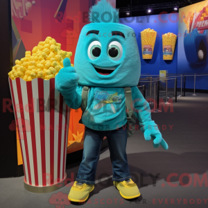 Teal Pop Corn mascot...