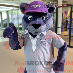 Lavendel Panther maskot...