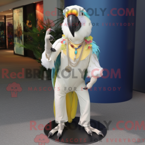 Cream Macaw mascot costume...
