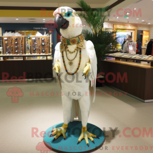 Cream Macaw maskot kostume...