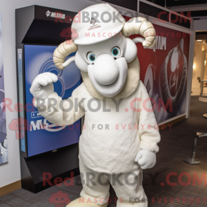 White Ram mascot costume...